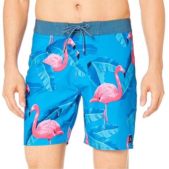 NWT Rip Curl Mirage Ultimate 18” Boardshorts size 36 in Blue Flamino Print - Picture 1 of 7